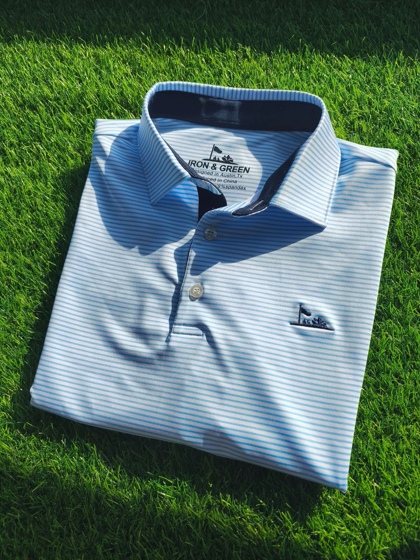 Coming Soon - Iron & Green Performance Polo - Stripes
