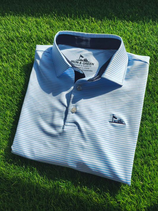 Coming Soon - Iron & Green Performance Polo - Stripes